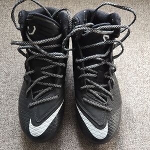 Black and White Nike Big Boys Cleats